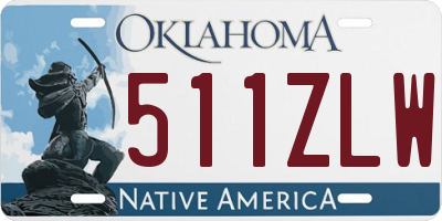 OK license plate 511ZLW