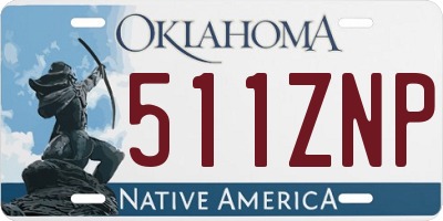 OK license plate 511ZNP