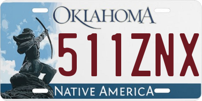 OK license plate 511ZNX
