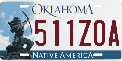 OK license plate 511ZOA