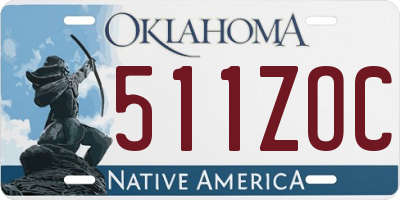 OK license plate 511ZOC