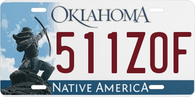 OK license plate 511ZOF