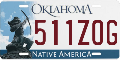 OK license plate 511ZOG