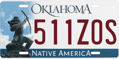 OK license plate 511ZOS