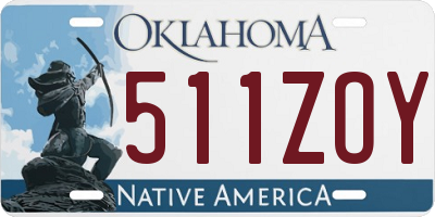 OK license plate 511ZOY