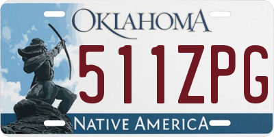 OK license plate 511ZPG