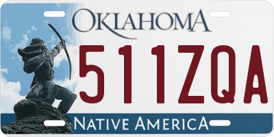 OK license plate 511ZQA