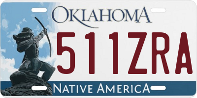 OK license plate 511ZRA