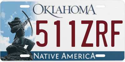 OK license plate 511ZRF