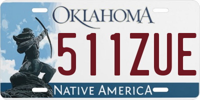 OK license plate 511ZUE
