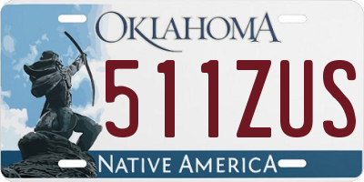 OK license plate 511ZUS