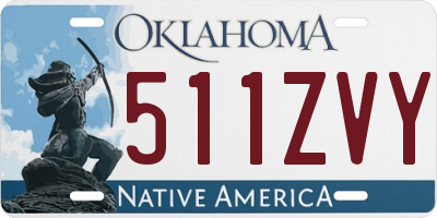 OK license plate 511ZVY