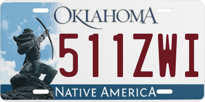 OK license plate 511ZWI