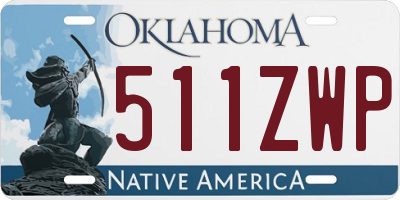 OK license plate 511ZWP