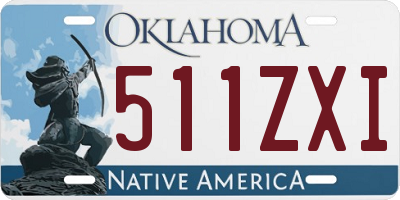 OK license plate 511ZXI