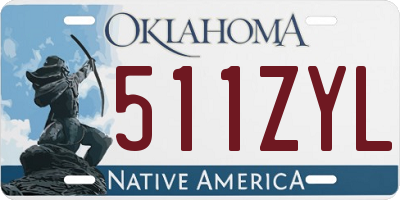 OK license plate 511ZYL