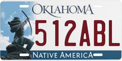 OK license plate 512ABL