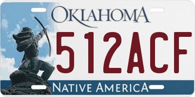 OK license plate 512ACF