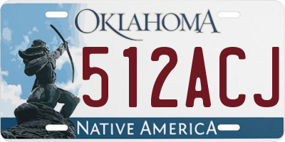 OK license plate 512ACJ
