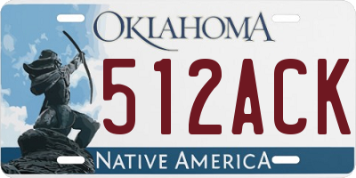 OK license plate 512ACK