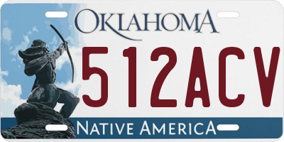 OK license plate 512ACV