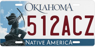 OK license plate 512ACZ