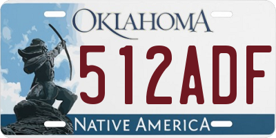 OK license plate 512ADF
