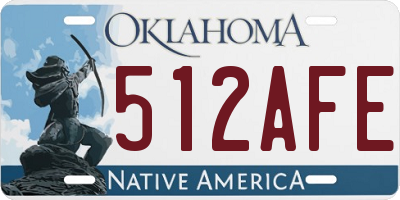 OK license plate 512AFE