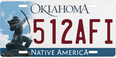 OK license plate 512AFI