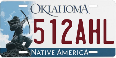 OK license plate 512AHL