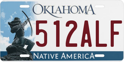 OK license plate 512ALF