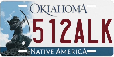 OK license plate 512ALK