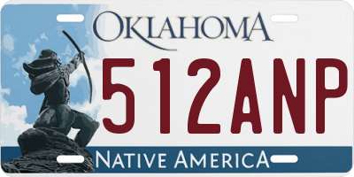 OK license plate 512ANP