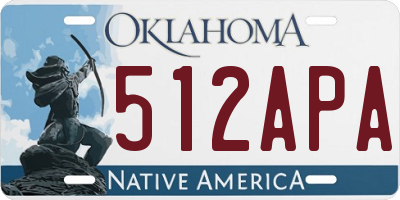 OK license plate 512APA