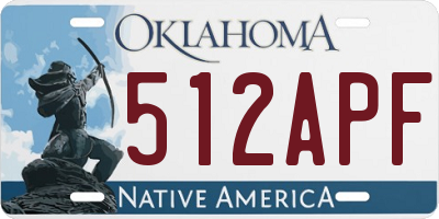 OK license plate 512APF