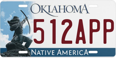 OK license plate 512APP