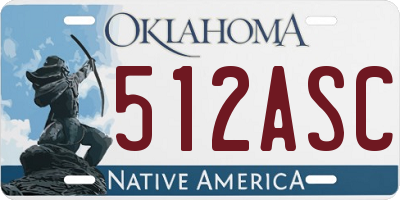 OK license plate 512ASC