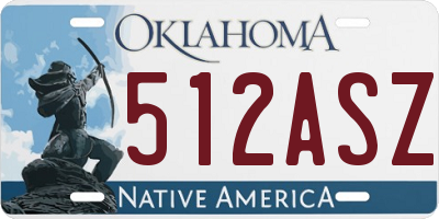 OK license plate 512ASZ