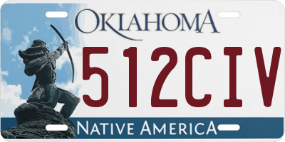 OK license plate 512CIV