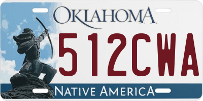 OK license plate 512CWA