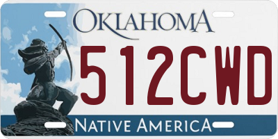 OK license plate 512CWD
