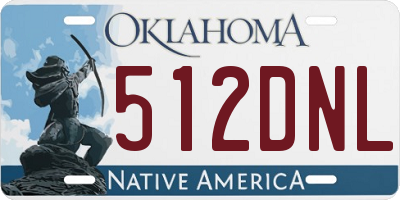 OK license plate 512DNL