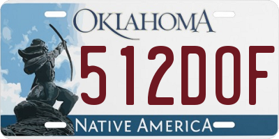 OK license plate 512DOF
