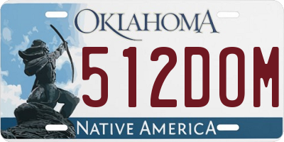 OK license plate 512DOM