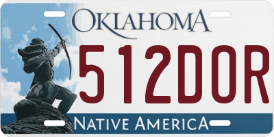 OK license plate 512DOR