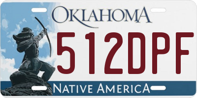 OK license plate 512DPF