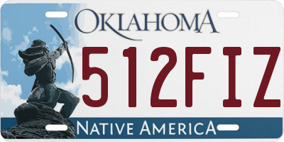 OK license plate 512FIZ