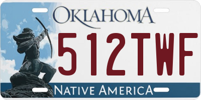 OK license plate 512TWF