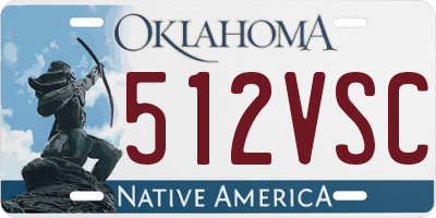 OK license plate 512VSC