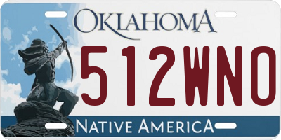 OK license plate 512WNO